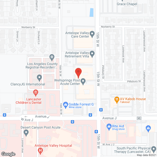 Antelope Valley Convalescent in google map