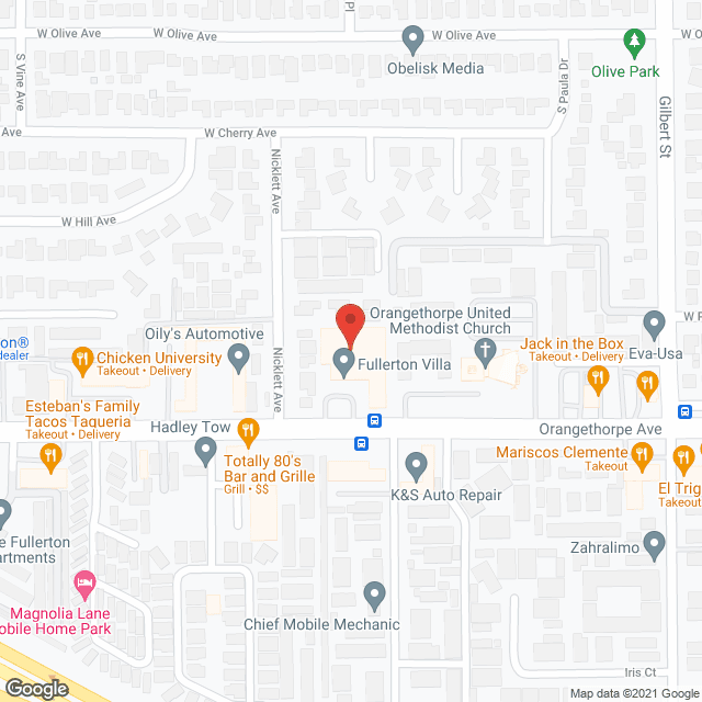 Fullerton Villa in google map