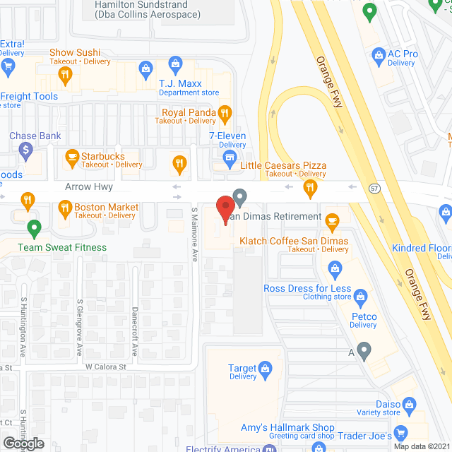 San Dimas Retirement in google map