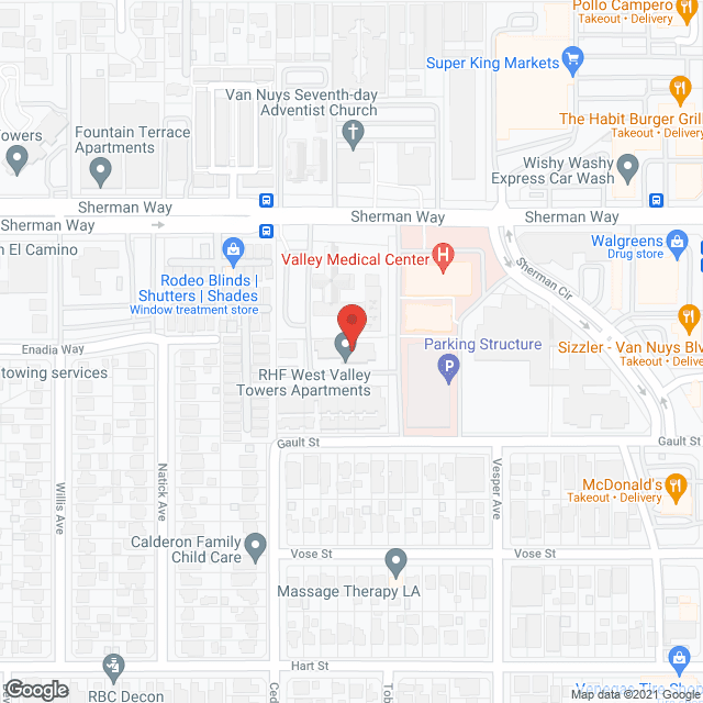 West Valley Towers in google map