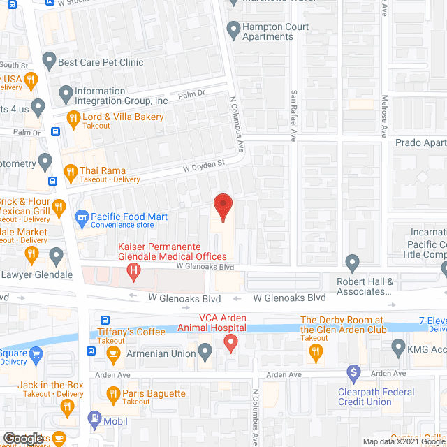 Glenoaks Convalescent Hospital in google map