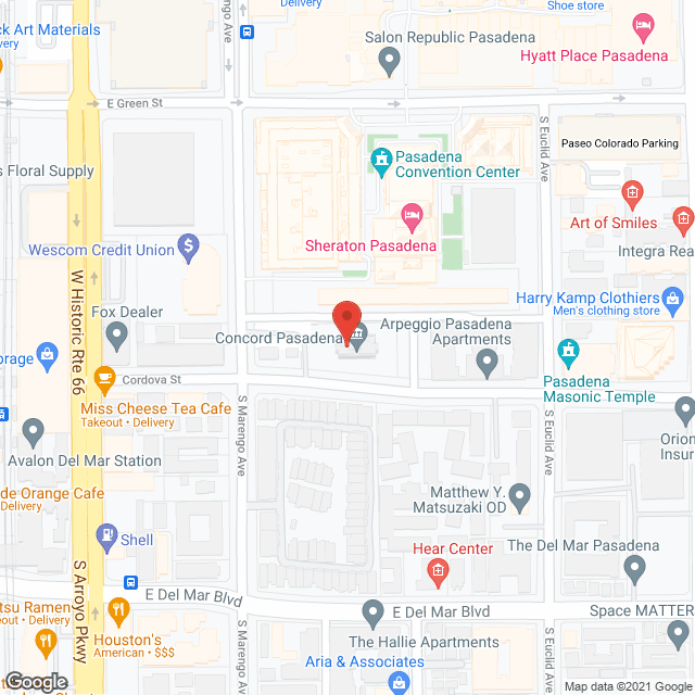 Concord Pasadena in google map