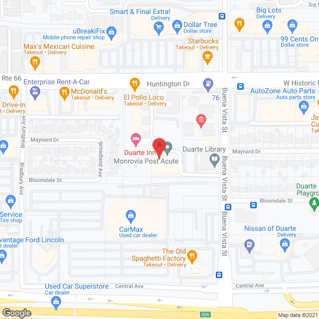 Monrovia Convalescent Hospital in google map