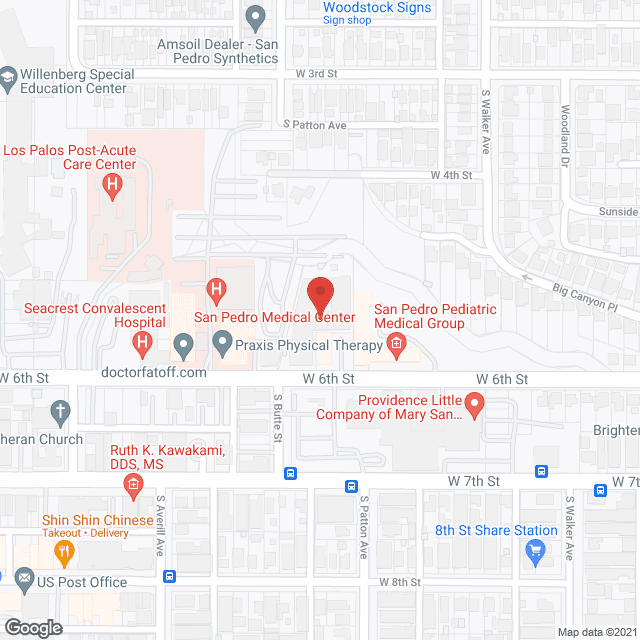 San Pedro Peninsula Hospital in google map