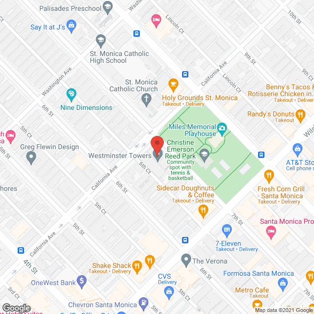 Westminster Towers in google map