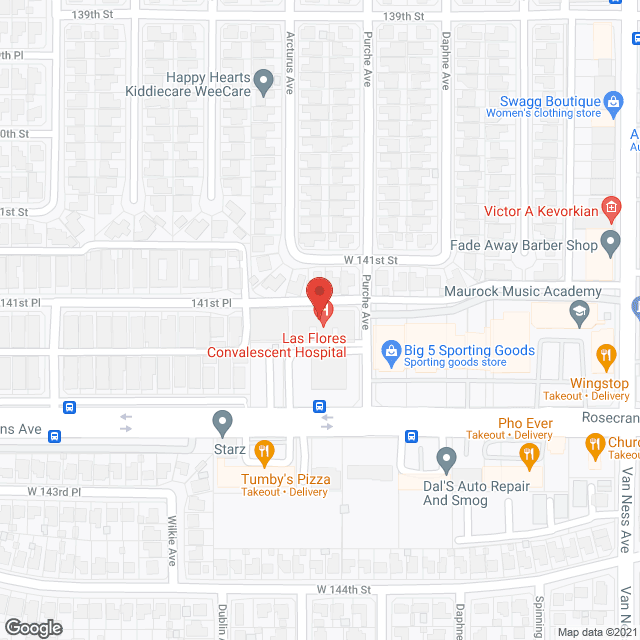 Las Flores Convalescent Hosp in google map