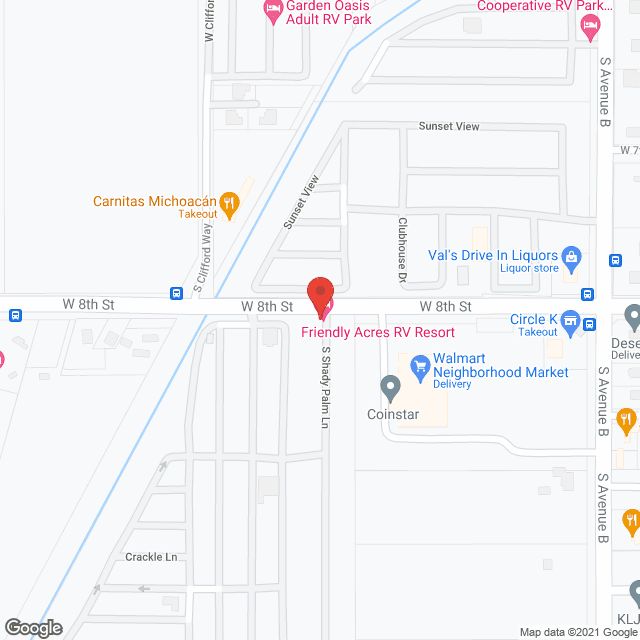 Friendly Acres Trailer Park in google map