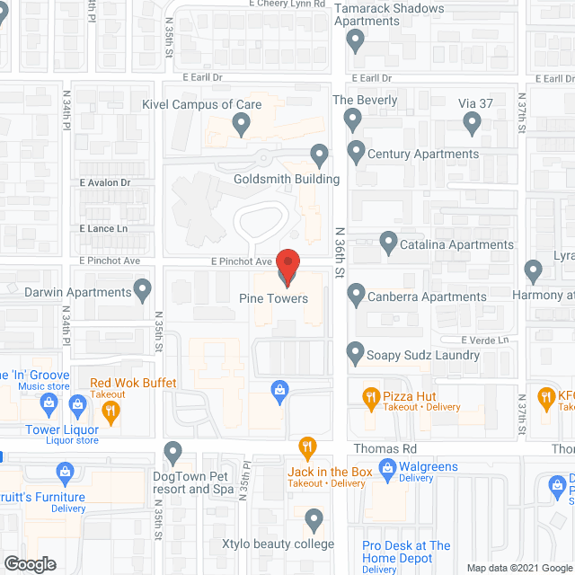 Pine Towers in google map