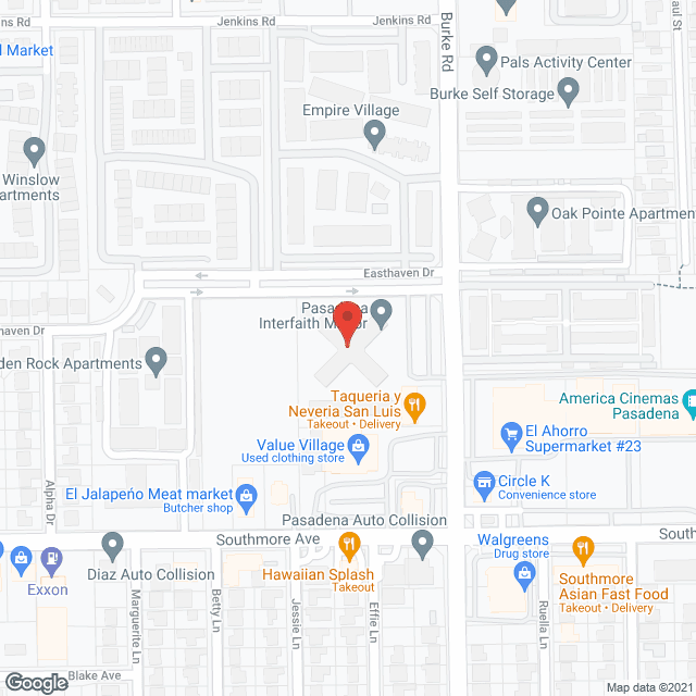 Pasadena Interfaith Manor in google map