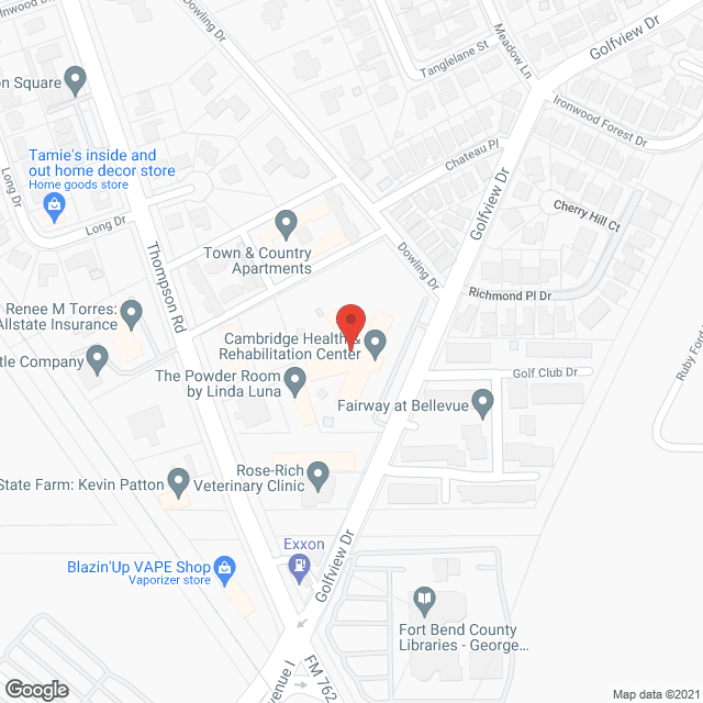 Cambridge Health and Rehabilitation Center in google map