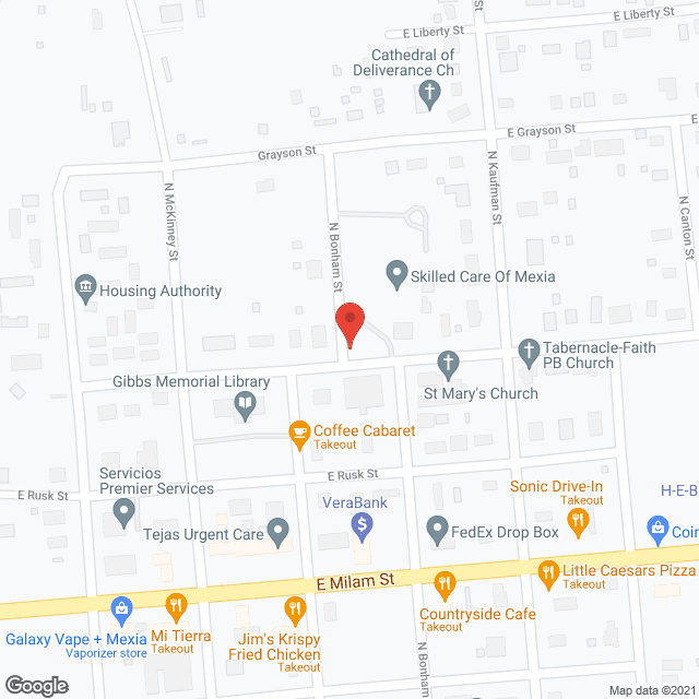 Mexia Nursing Home in google map