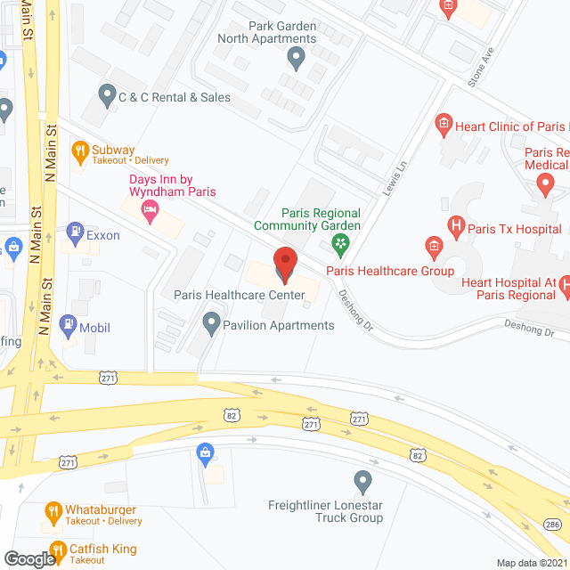 Paris Health Care Ctr in google map