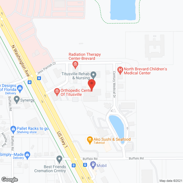 Titusville Rehab & Nursing in google map