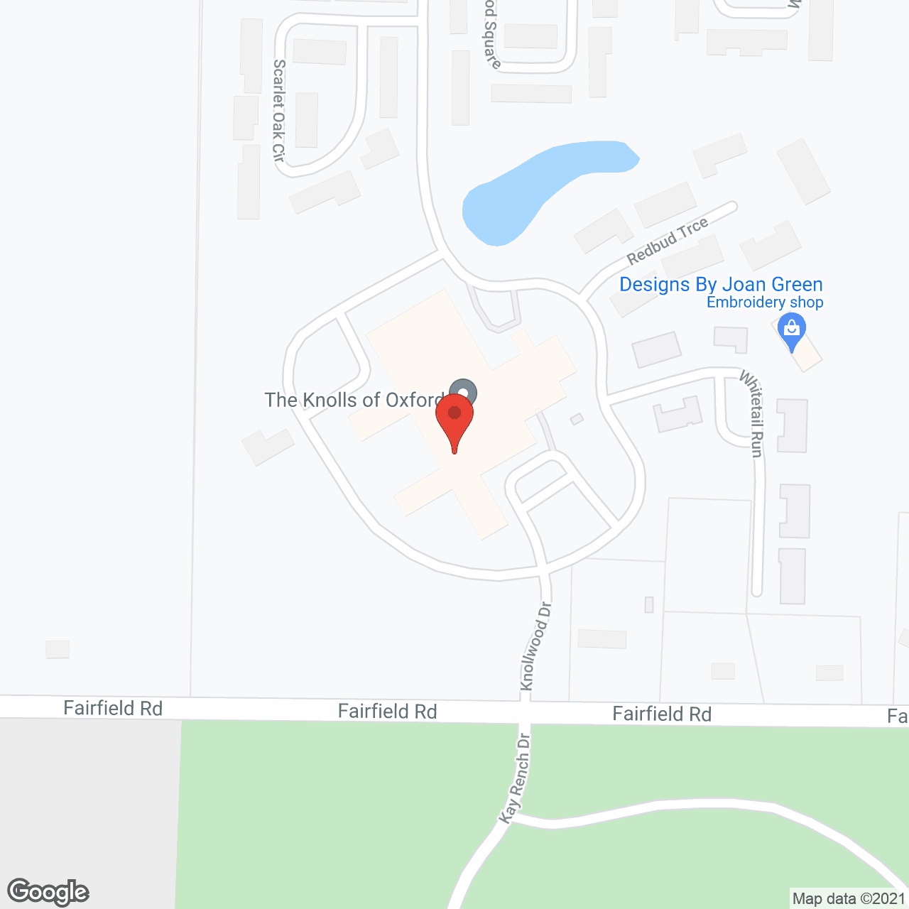 The Knolls of Oxford, a CCRC in google map