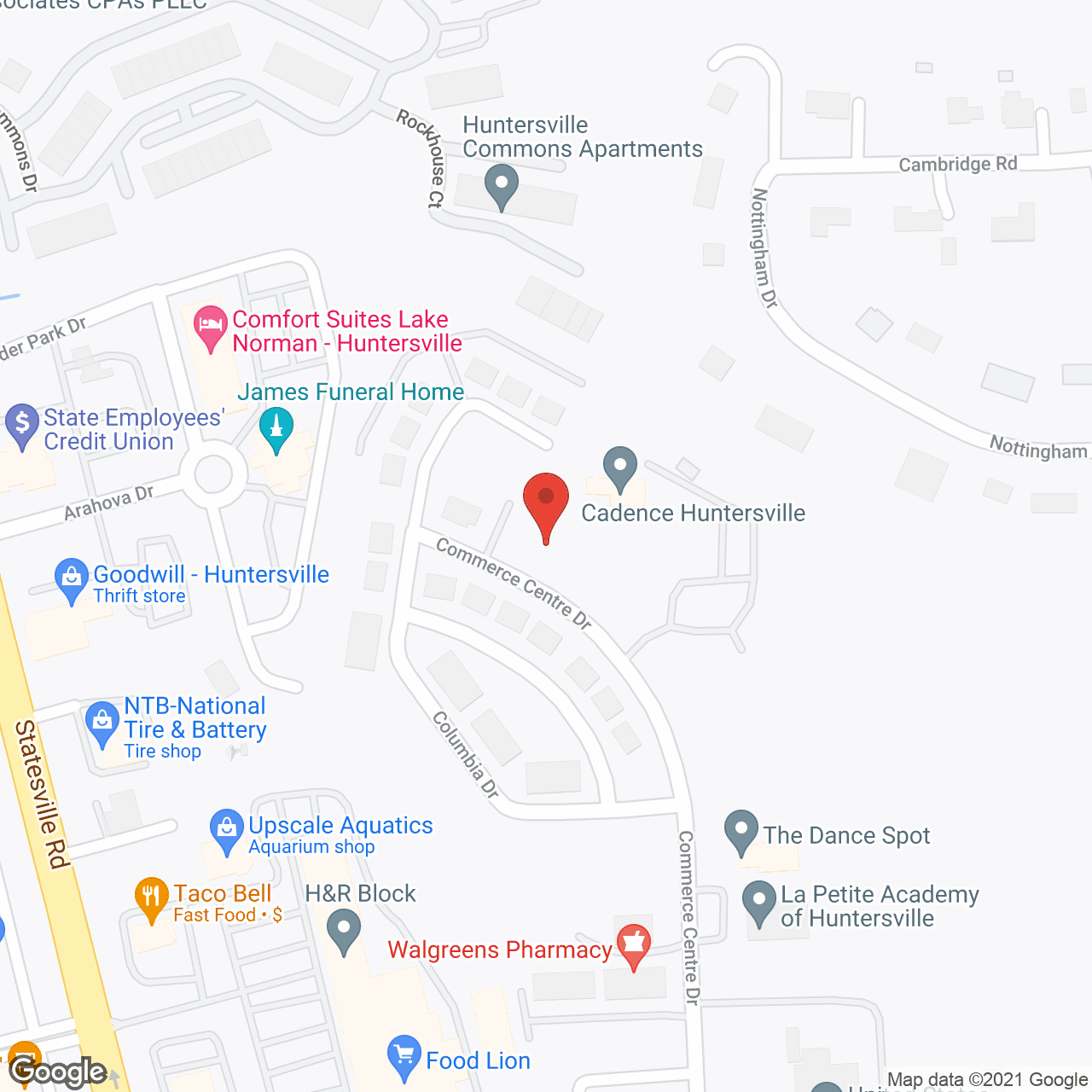 Arbor Ridge at Huntersville in google map