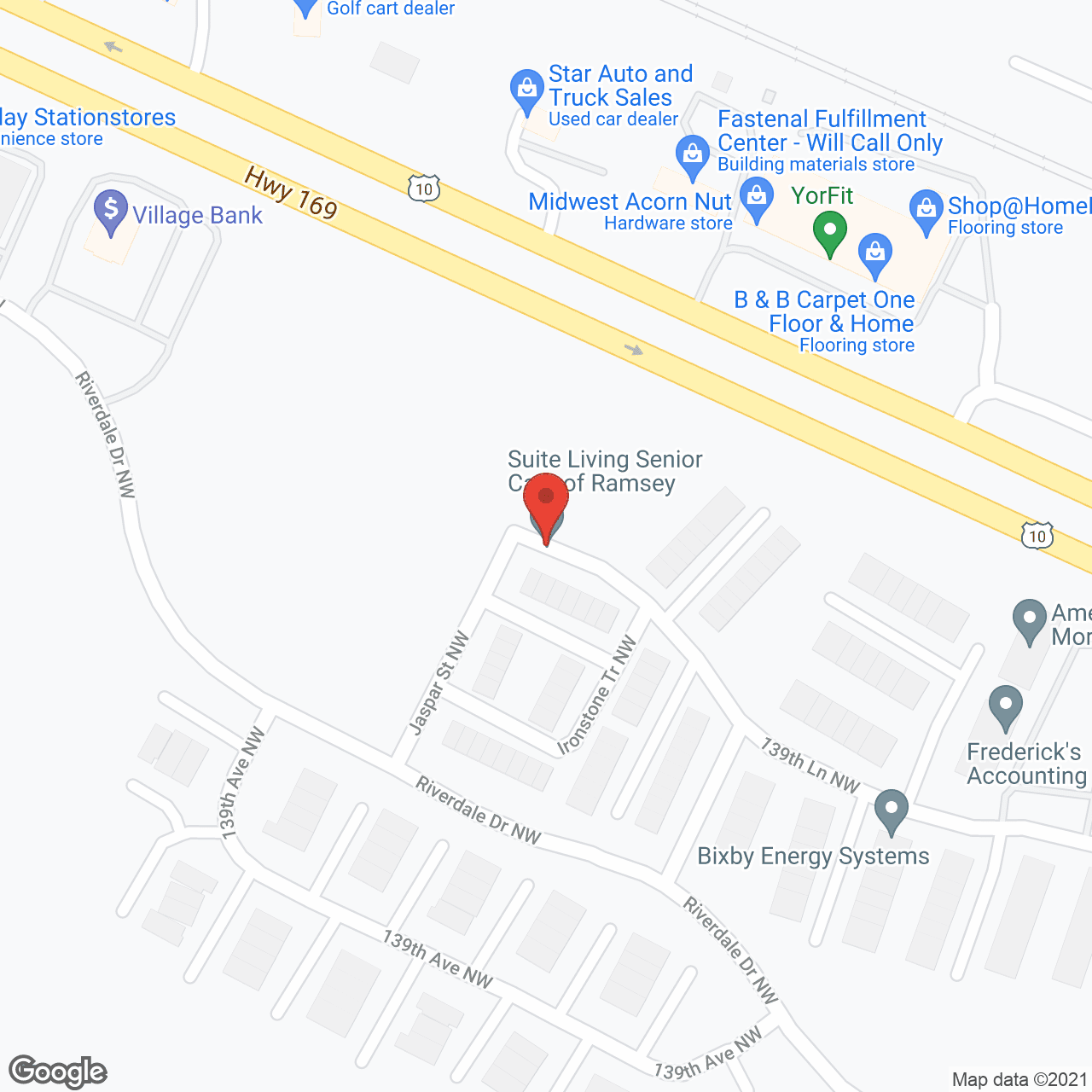 Suite Living of Ramsey in google map