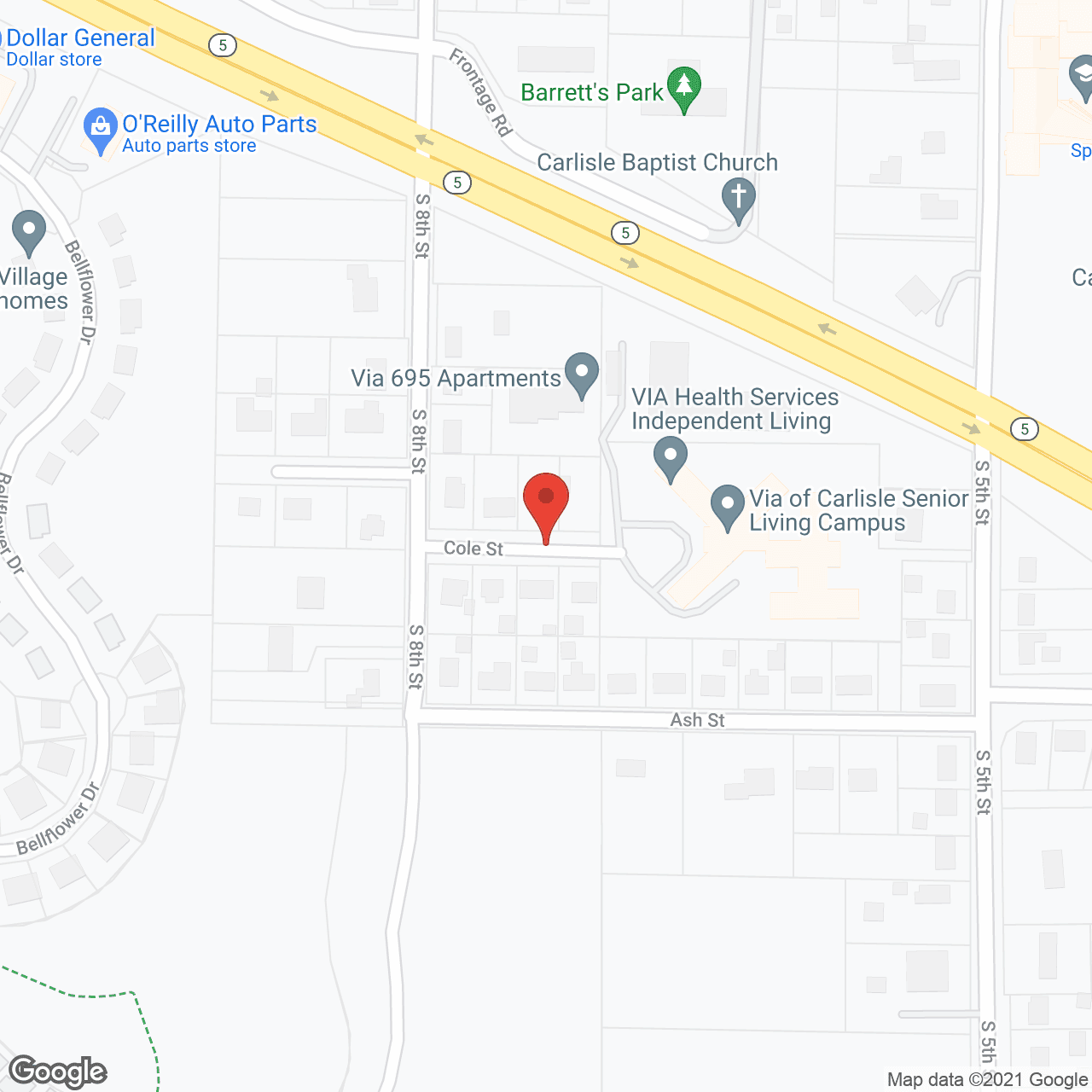 Carlisle Center for Assisted Living in google map