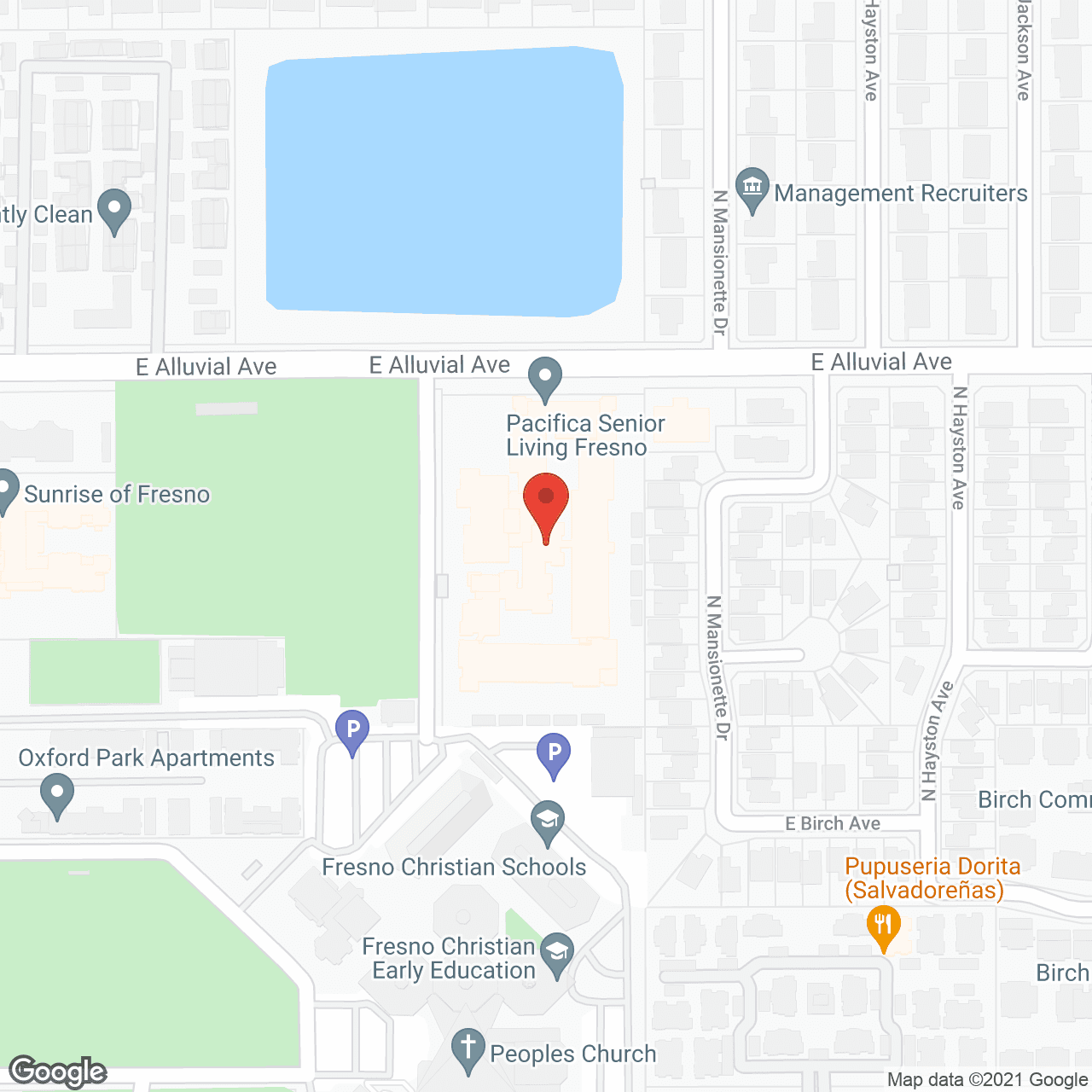 Fresno Senior Living in google map