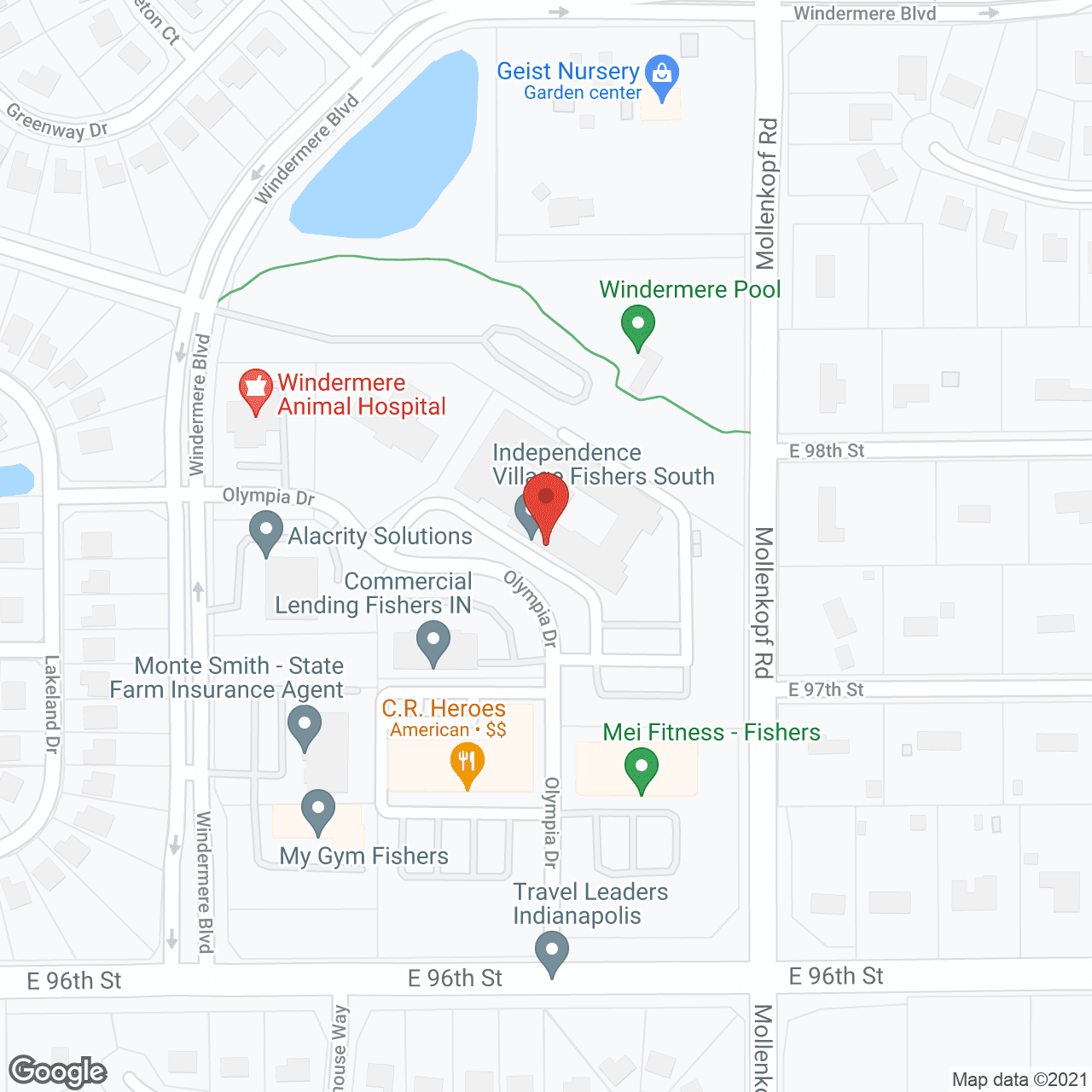 Independence Village of Fishers South in google map