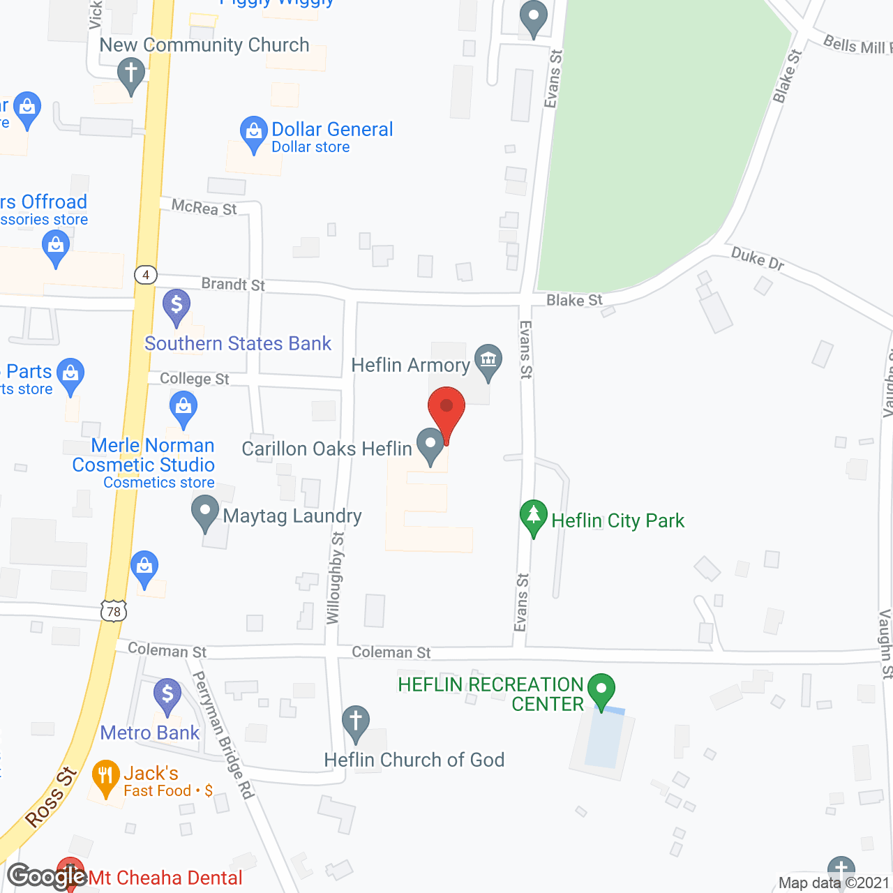 Carillon Oaks Heflin in google map