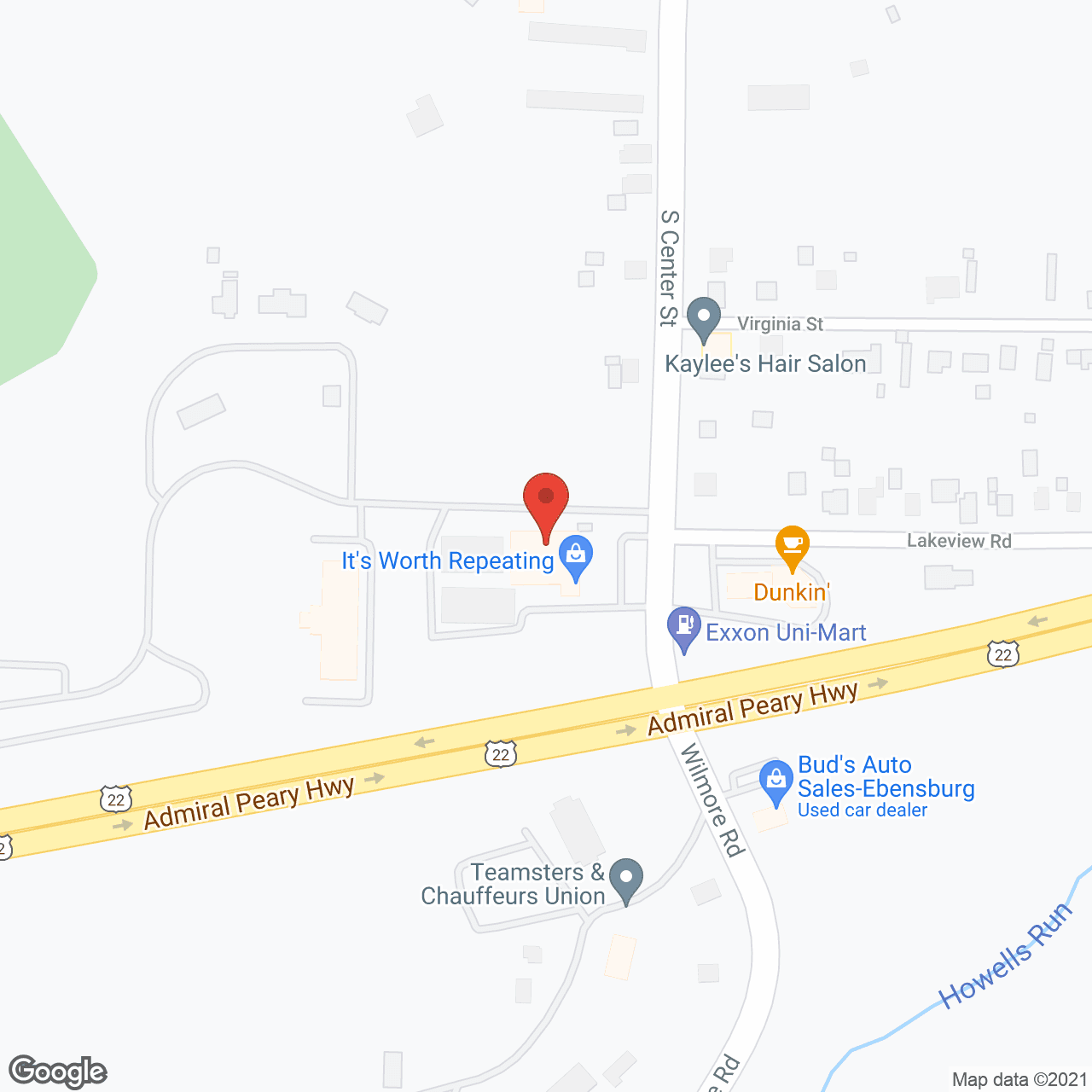 Cambridge Ebensburg in google map