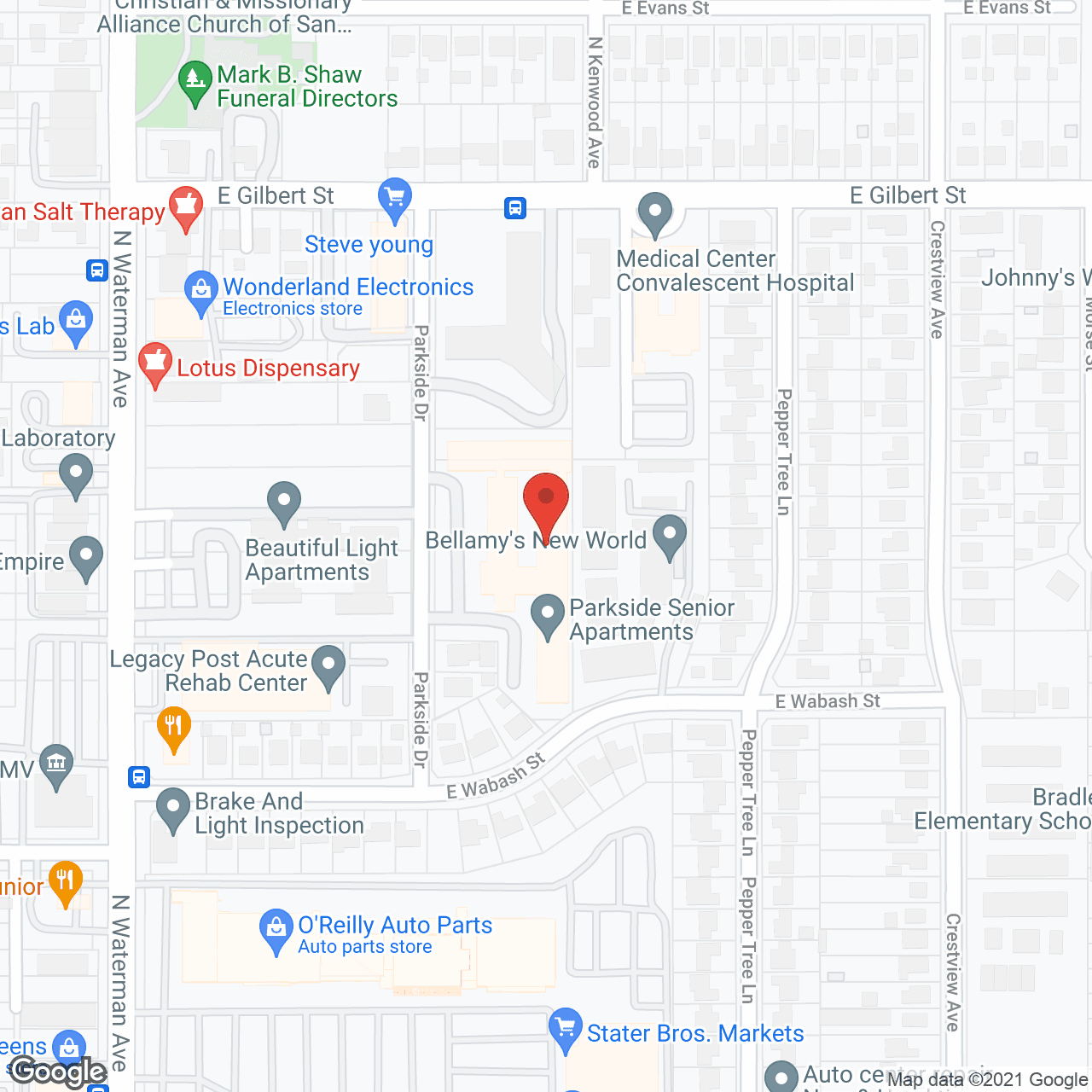 Parkside Senior Apartments in google map
