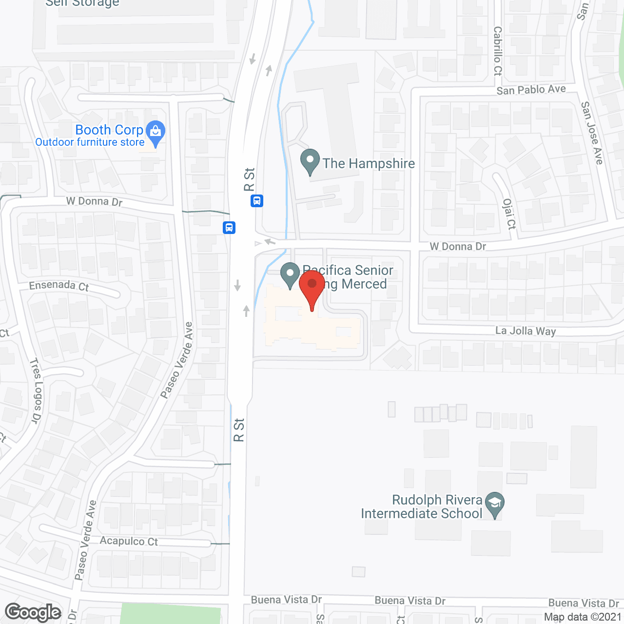 Pacifica Senior Living Merced in google map