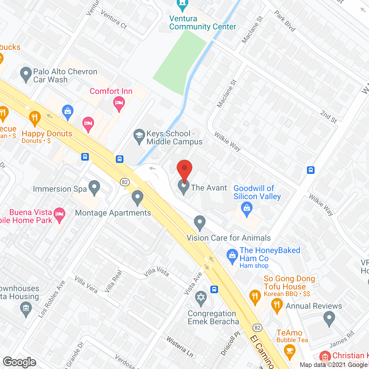 The Avant in google map