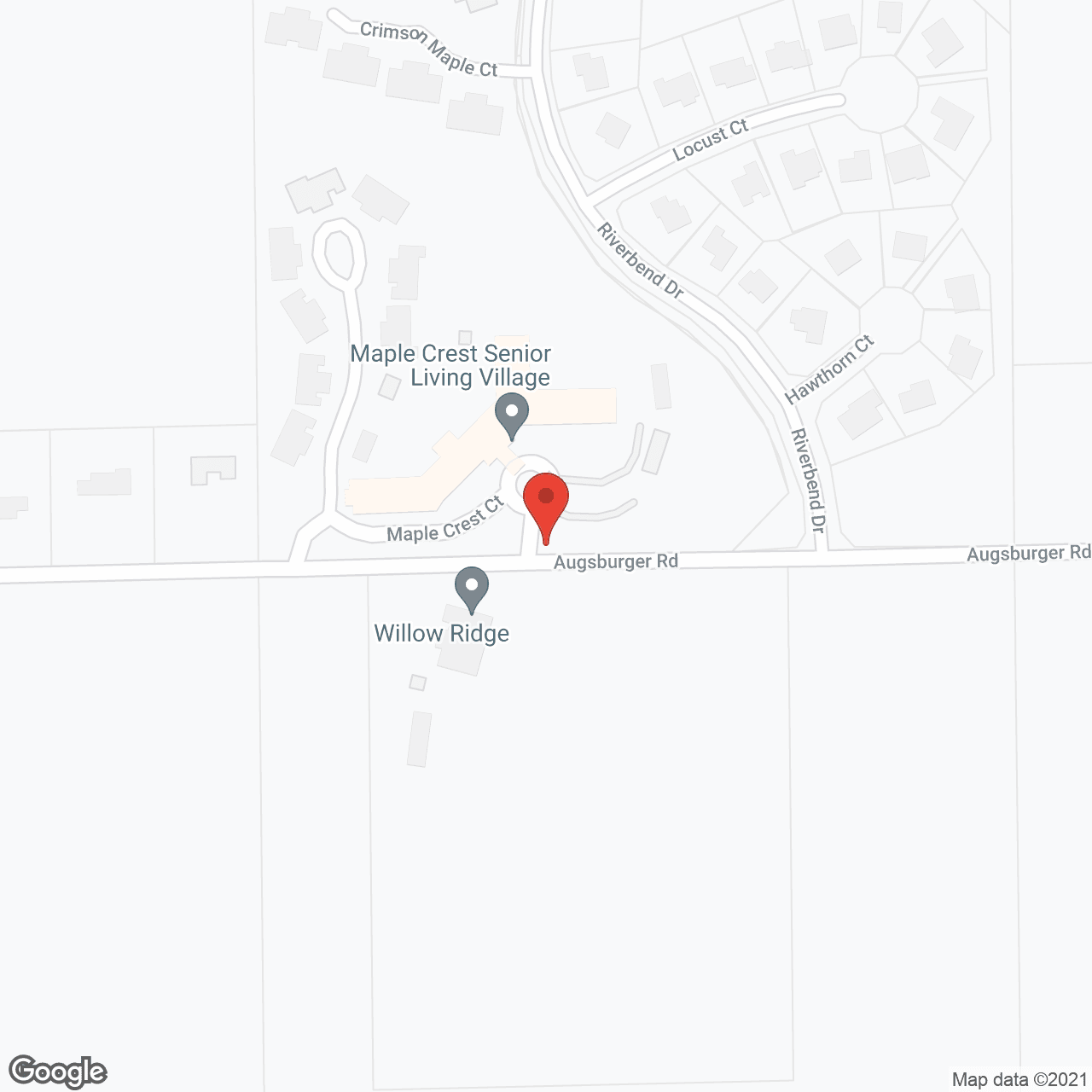 Maple Crest in google map