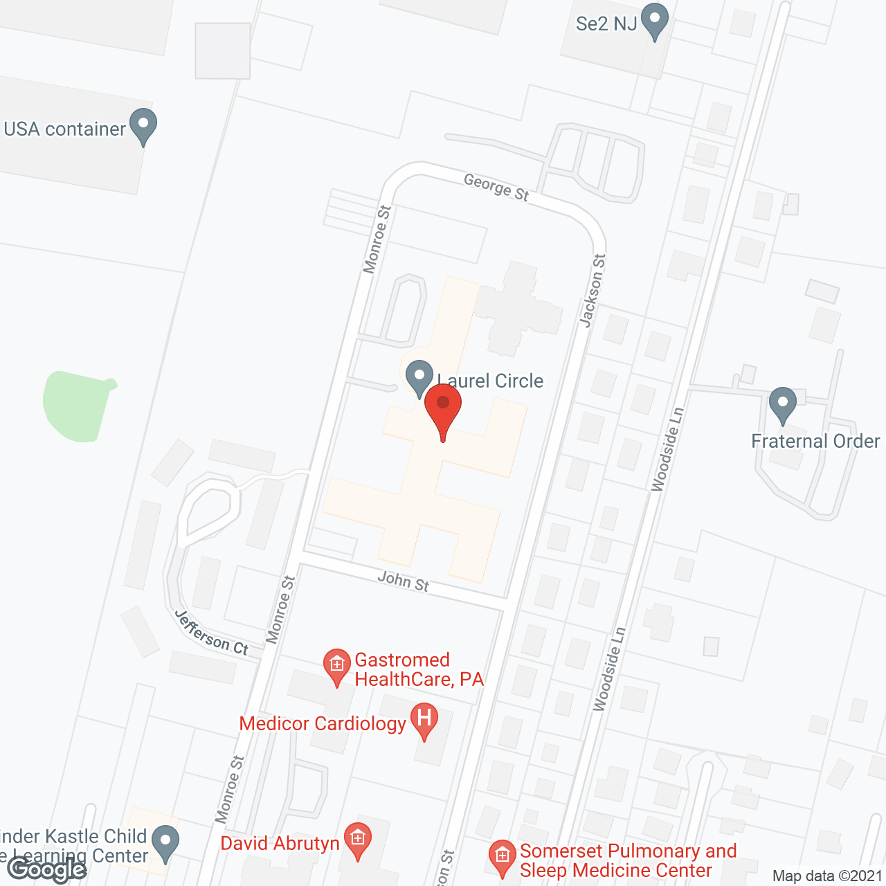 Laurel Circle, a CCRC in google map