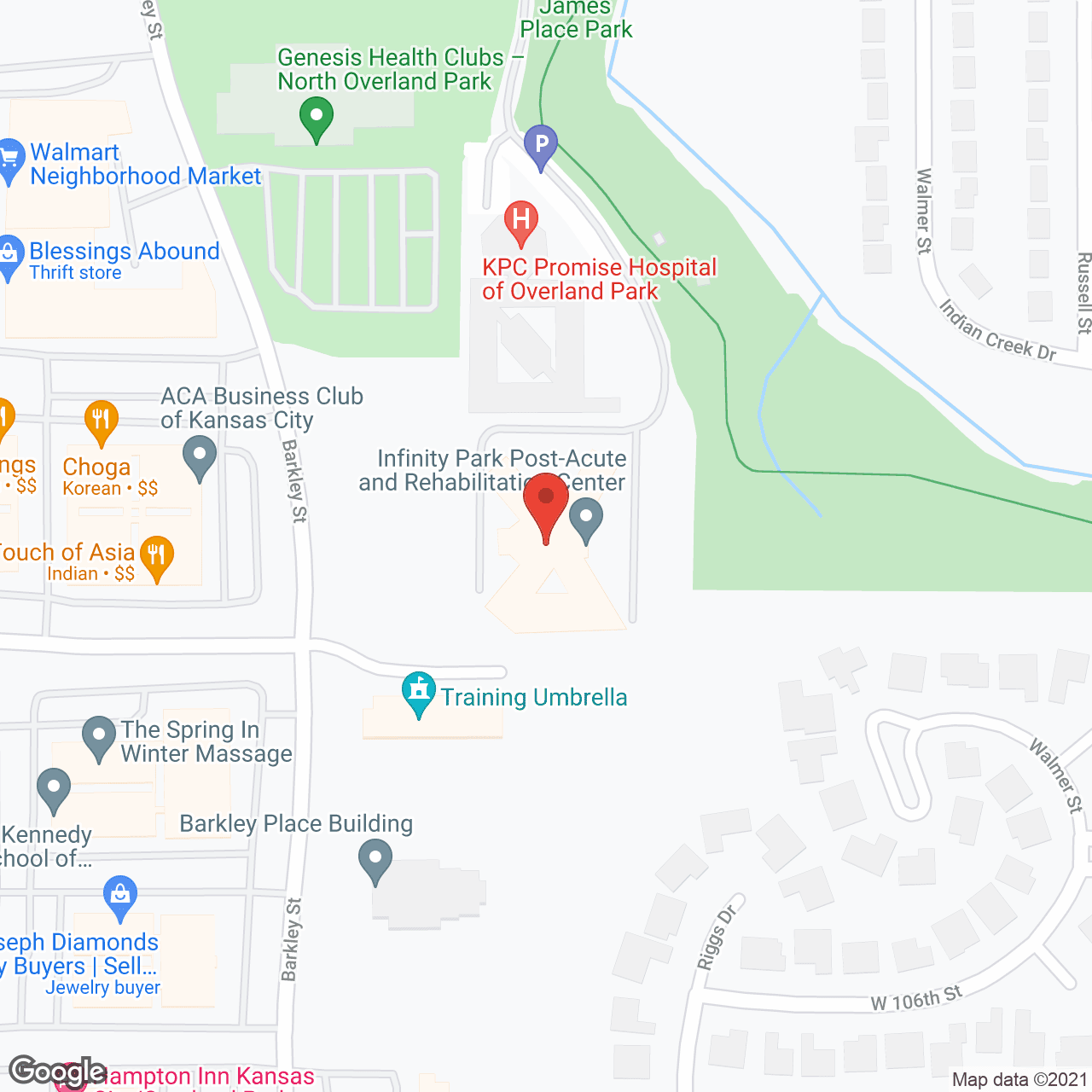 Indian Creek Healthcare Center in google map