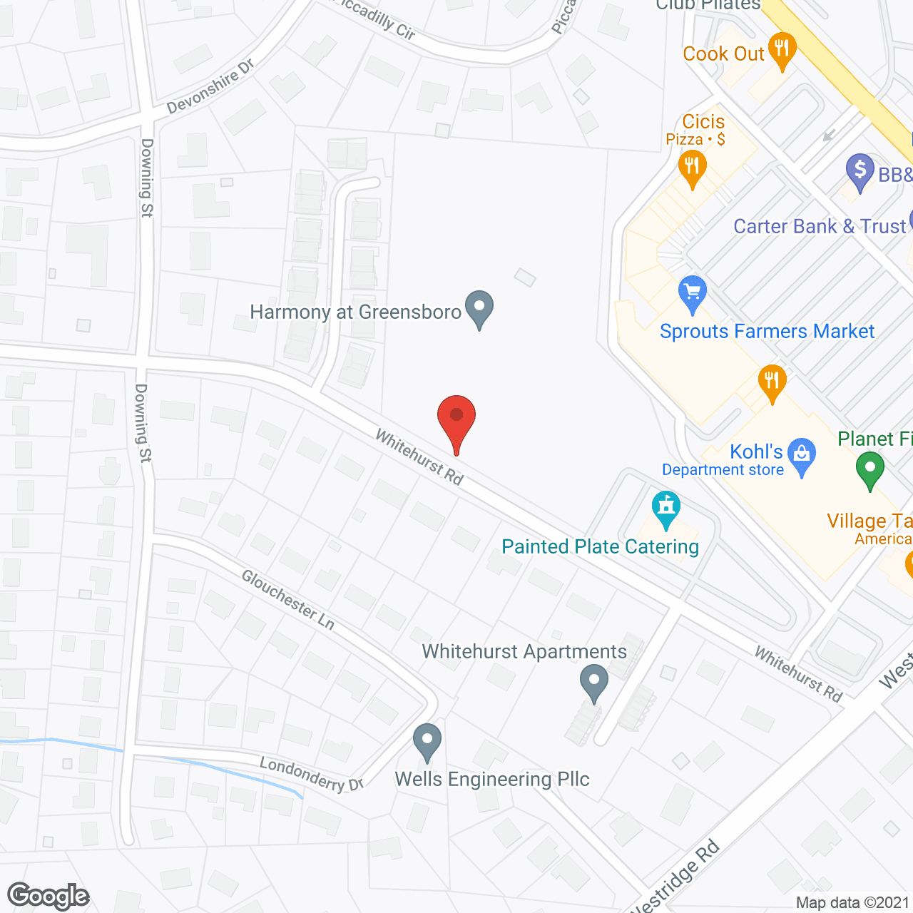 Harmony at Greensboro in google map