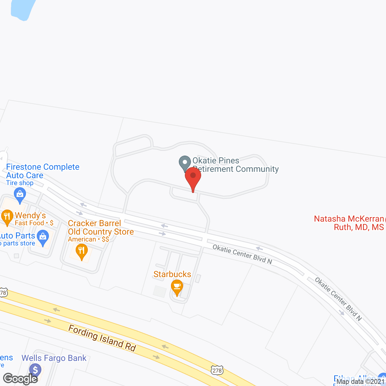 Okatie Pines Retirement Community in google map