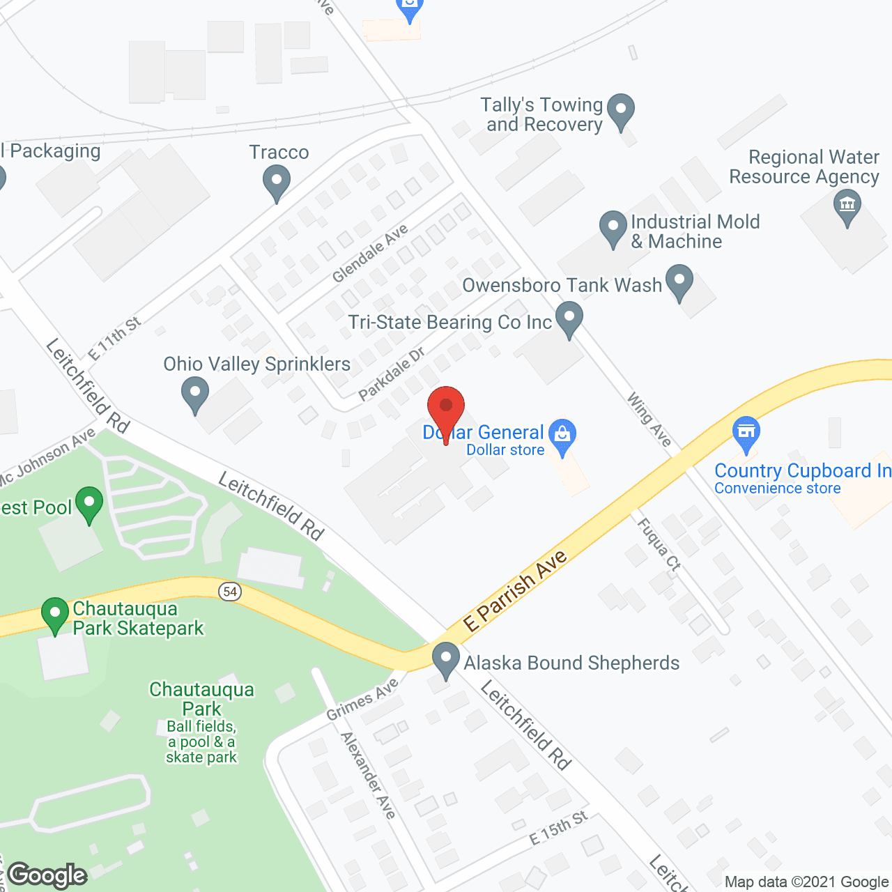 Owensboro Center in google map