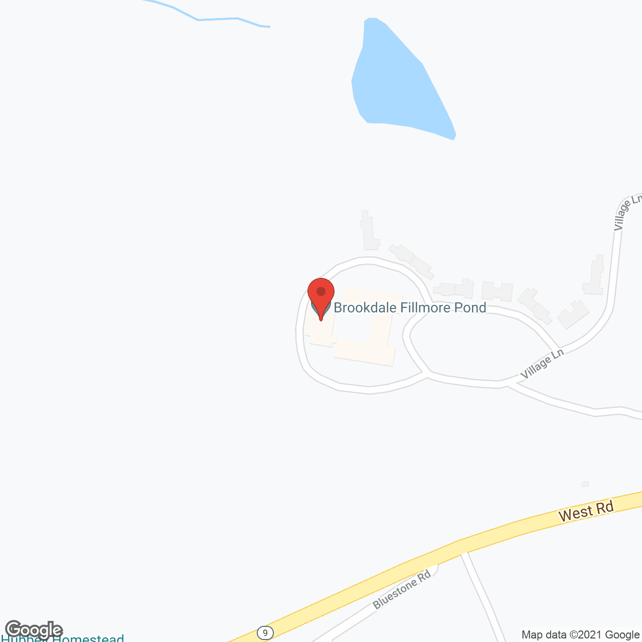 Brookdale Fillmore Pond in google map