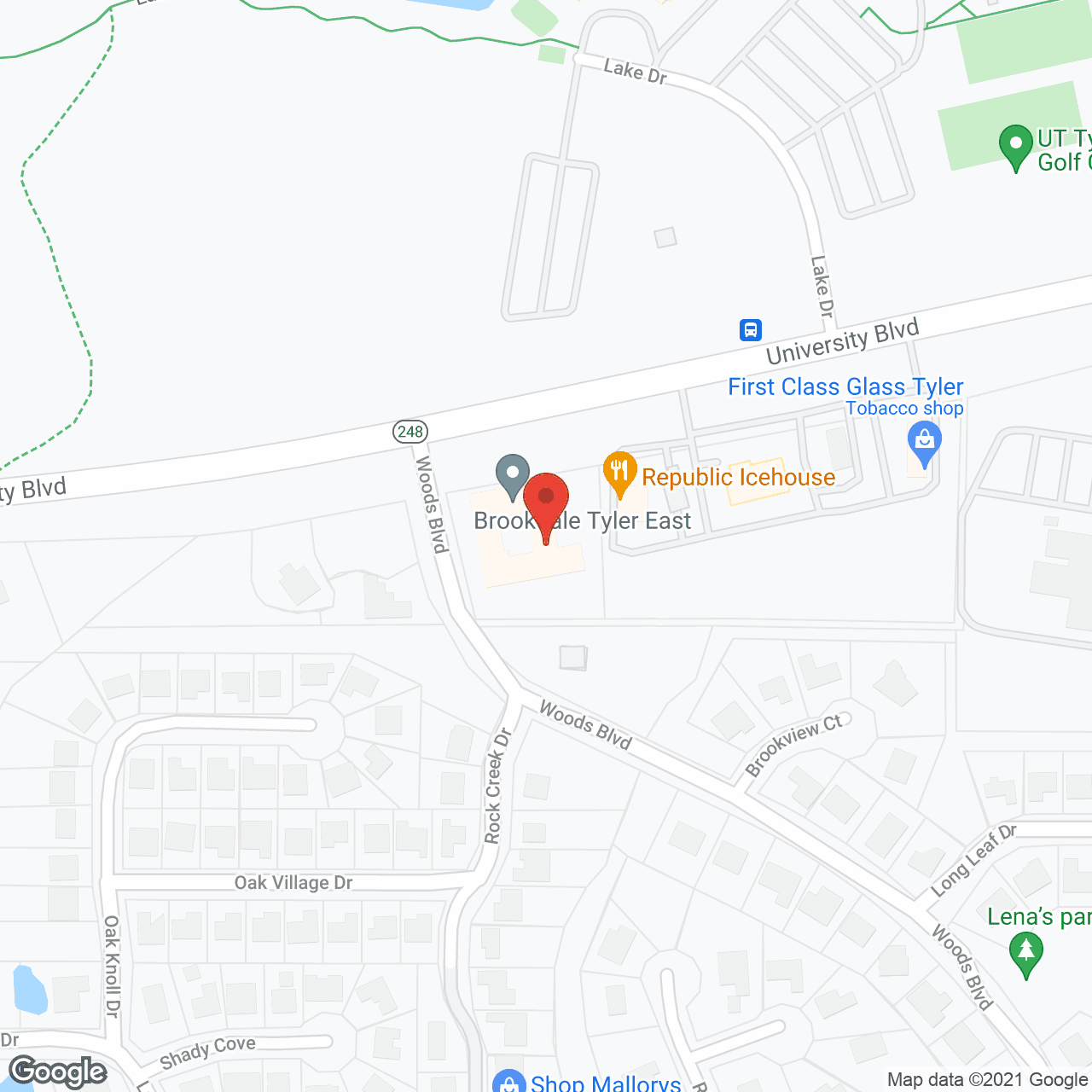 Brookdale Tyler East in google map