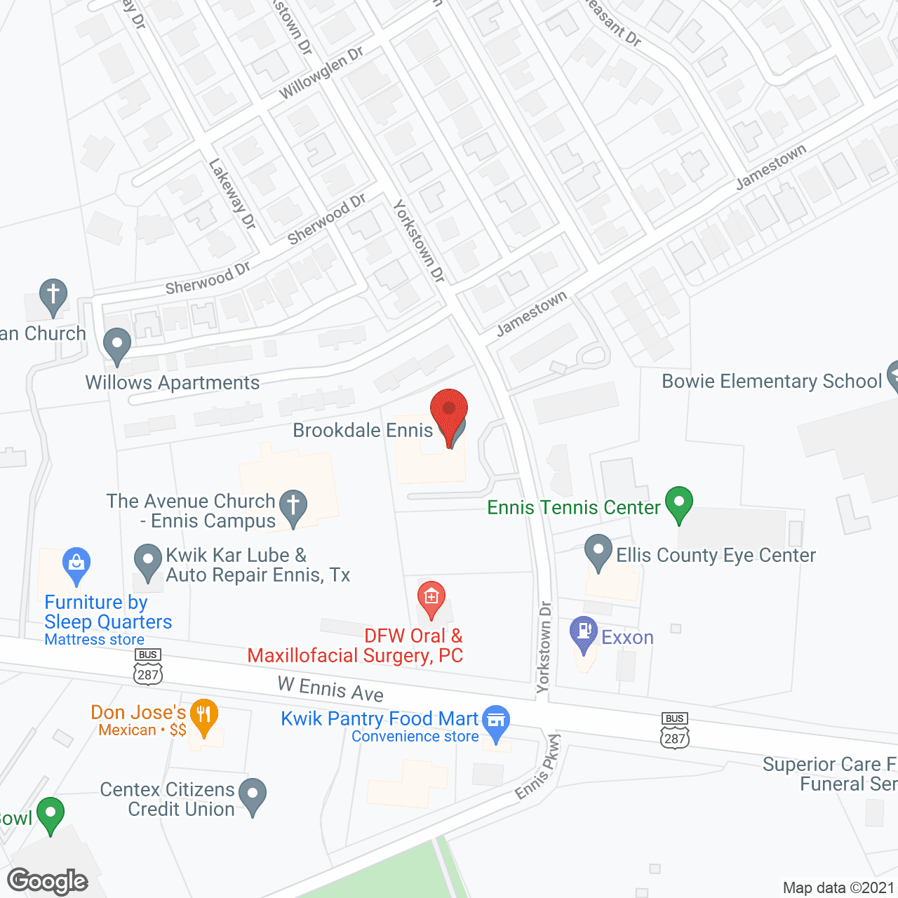 Brookdale Ennis in google map