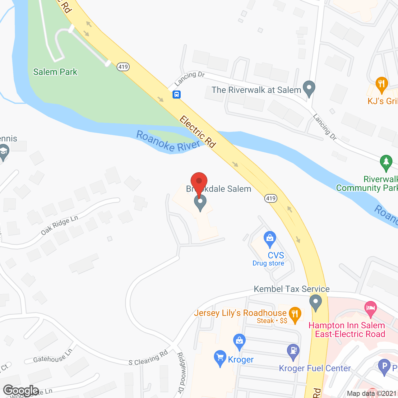 Brookdale Salem in google map