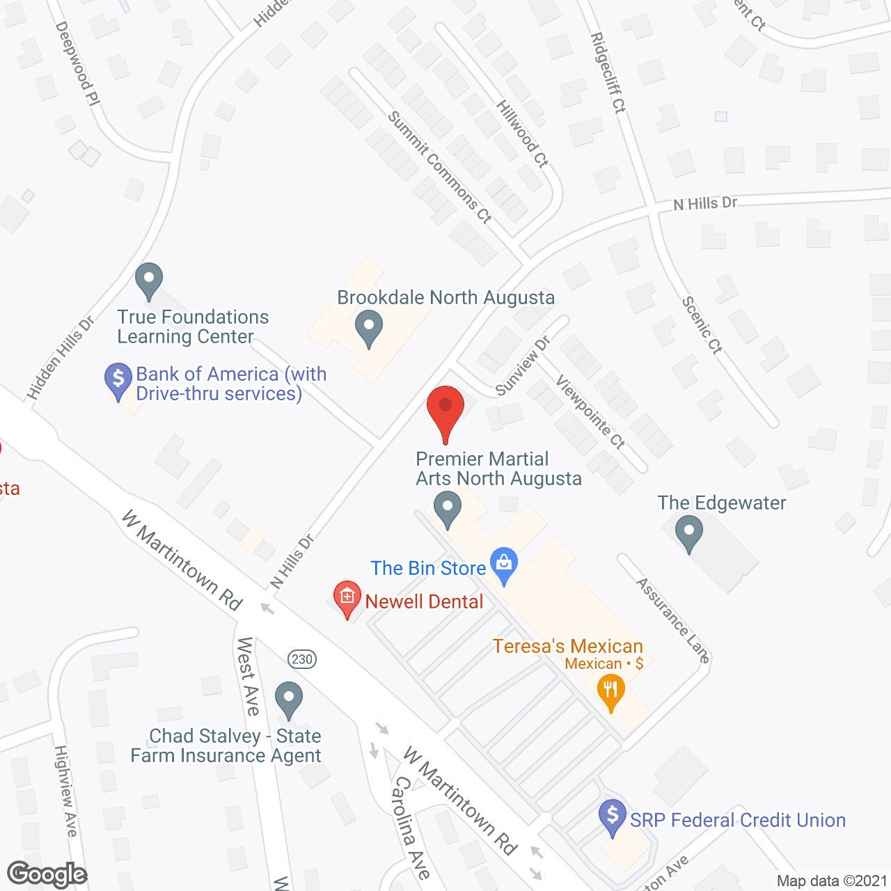 Brookdale North Augusta in google map