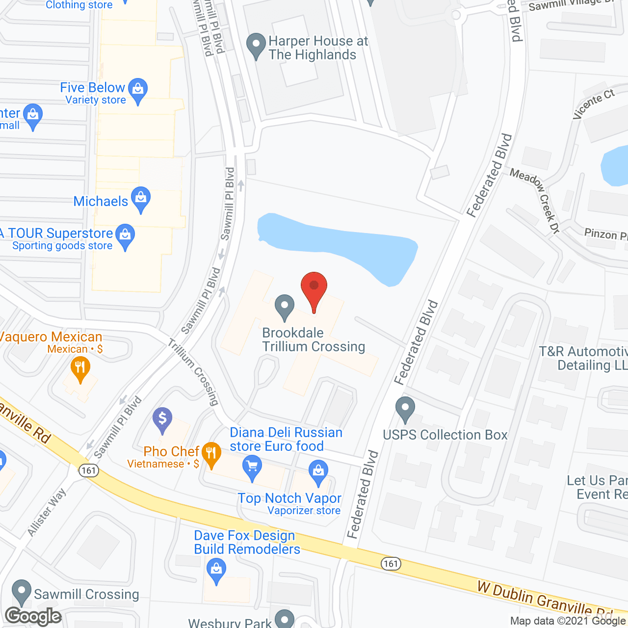 Brookdale Trillium Crossing in google map