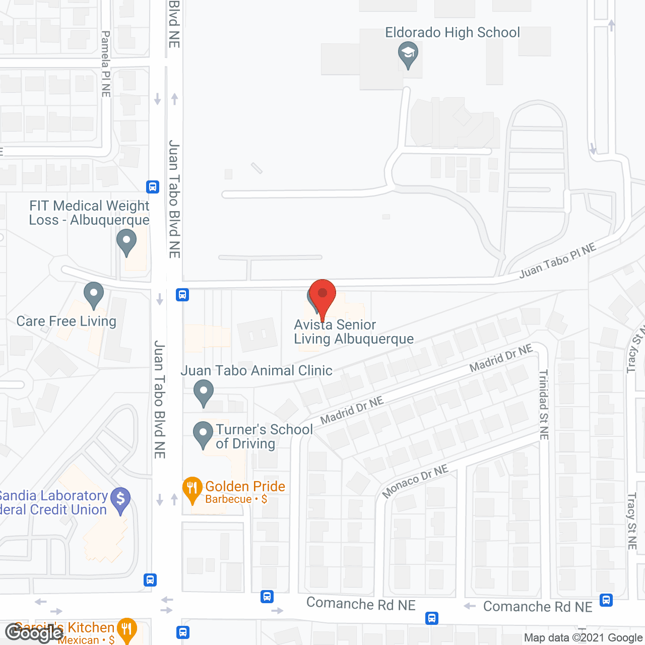 Avista Senior Living Albuquerque in google map