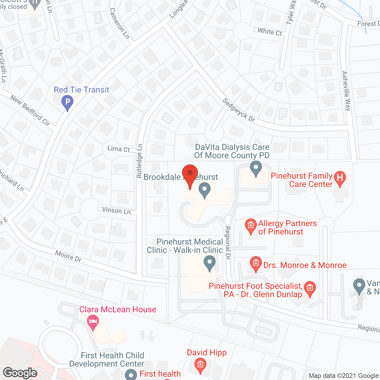 Brookdale Pinehurst in google map
