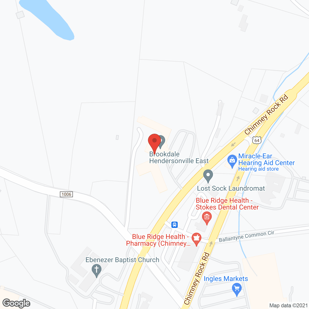 Brookdale Hendersonville East in google map