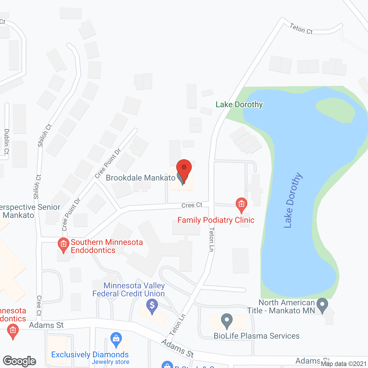 Brookdale Mankato in google map
