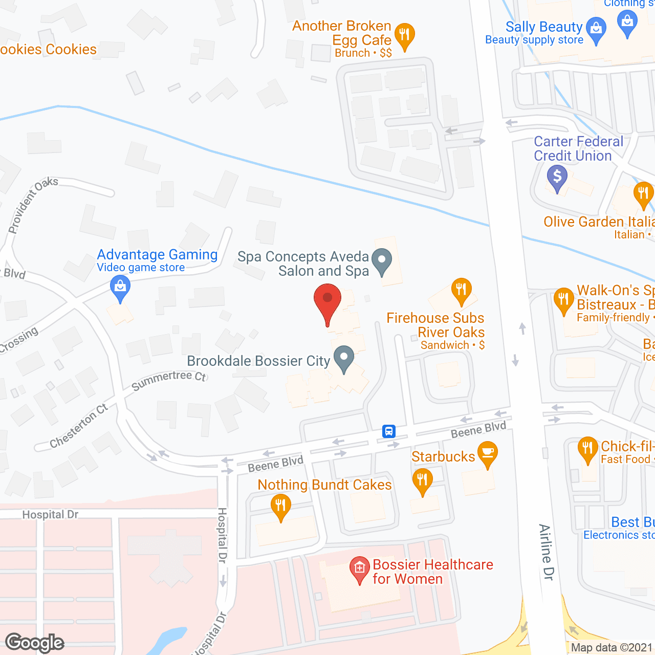 Brookdale Bossier City in google map
