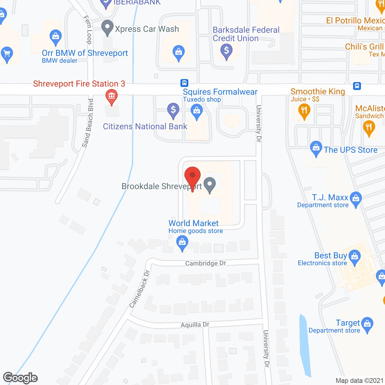 Brookdale Shreveport in google map
