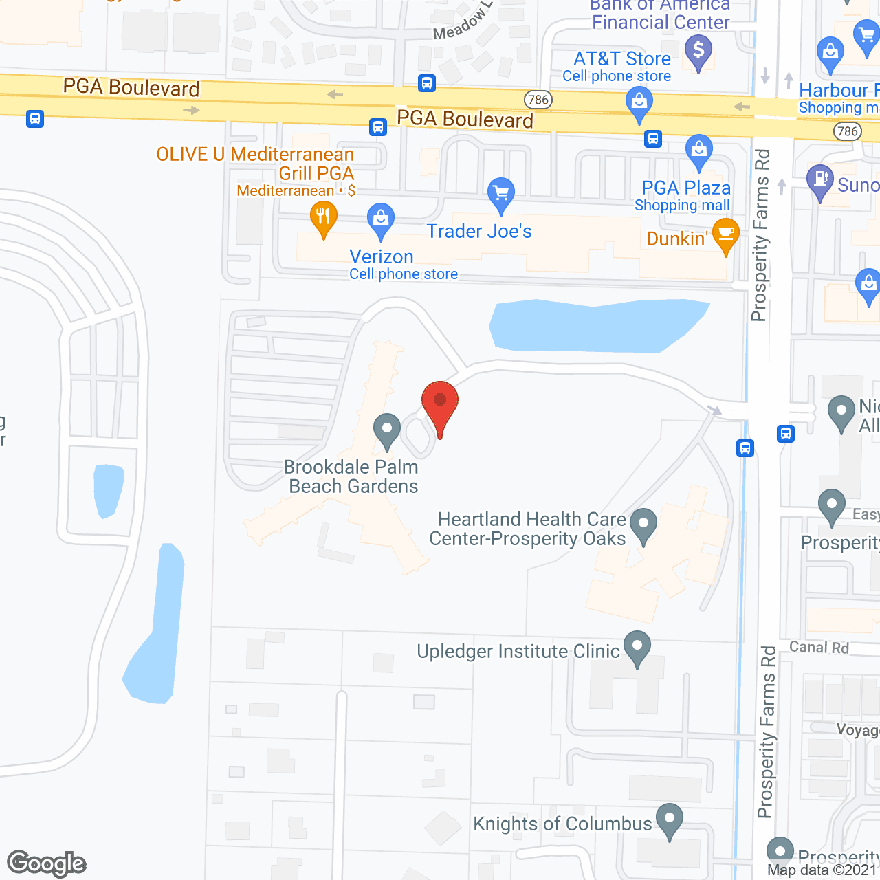 Brookdale Palm Beach Gardens in google map