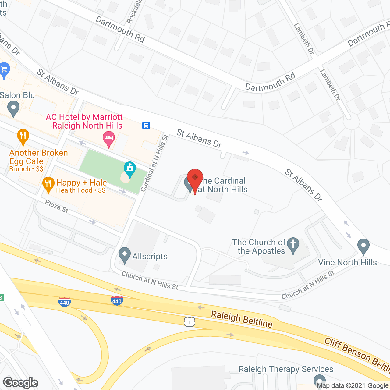 The Cardinal at North Hills in google map