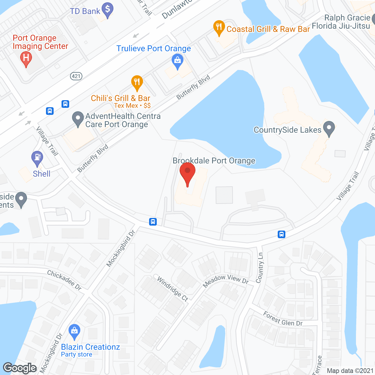 Brookdale Port Orange in google map