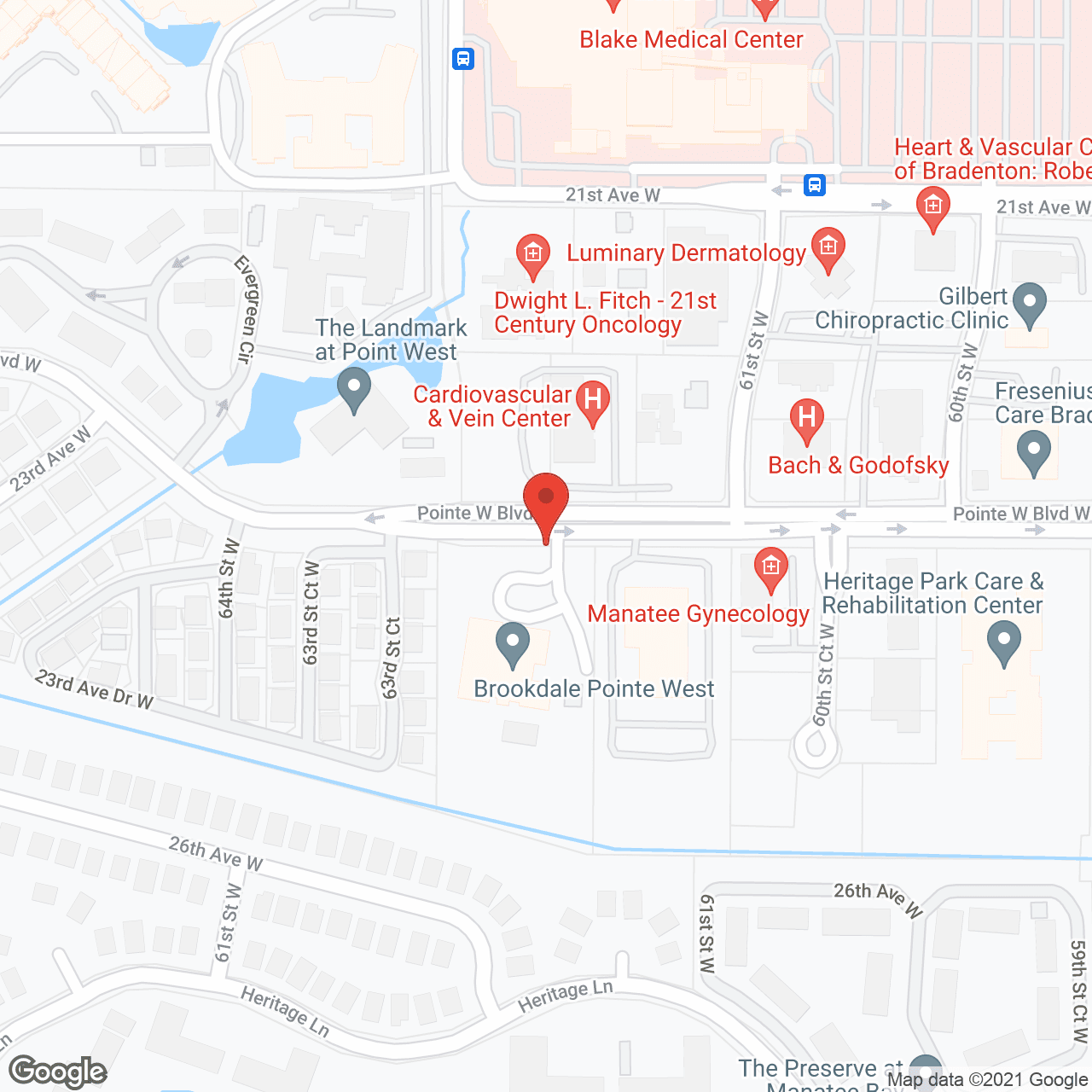 Brookdale Pointe West in google map